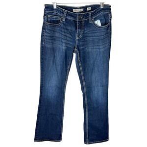BKE Payton Bootcut Jeans Womens 30 Dark Wash Denim Embroidered Pockets‎